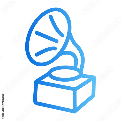 Gramophone Line Gradient Icon