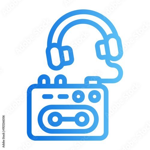 Foto Vintage walkman Line Gradient Icon