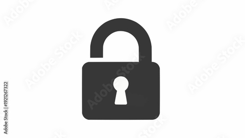 Obraz na płótnie Black Padlock with Open Shackle.