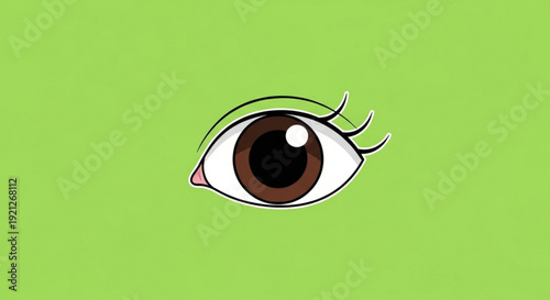 Closeup of a single brown eye with long eyelashes