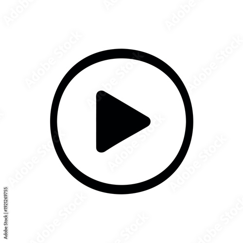 Video play icon silhouette vector flat illustration design.