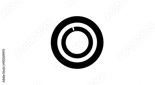 Black and white circular target symbol.