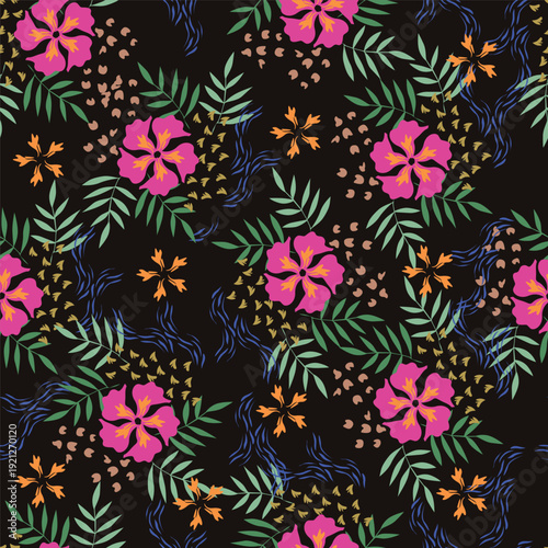 Seamless pattern from bouquet cute floral Traditional ornament yellow floral pattern,Abstract seamless simple floral pattern. Flower pattern. Spring pattern. used for textile, wallpaper, card 
