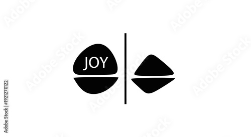 Black and white joy logo design.