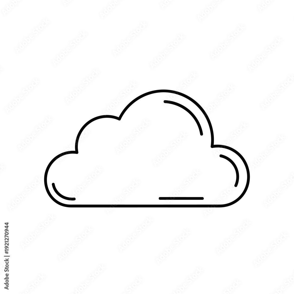 Fototapeta premium Simple black line cloud icon.