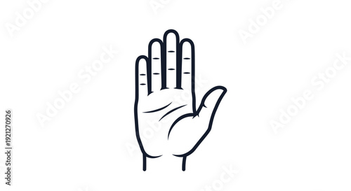 Human Hand with Palm Facing Forward Isolated on a White Background