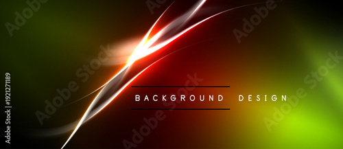 Abstract vibrant background. Red, yellow, green gradients create dynamic light effects. Modern design element for digital projects.