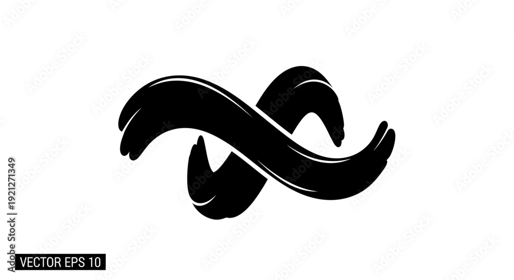 Obraz premium Black infinity symbol vector graphic.