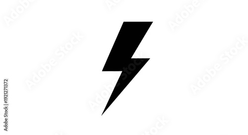 Black lightning bolt icon symbol.