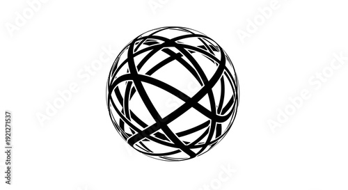 Black and white wire sphere object.