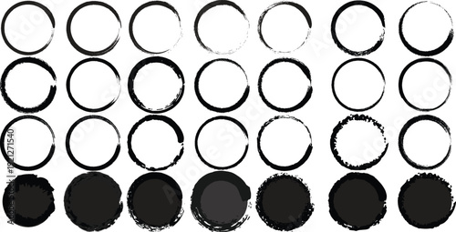 A series of 30 black and white ellipses arranged in a grid pattern
