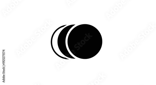 Black circle with crescent shapes.