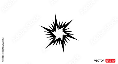 Black explosion burst graphic element design.