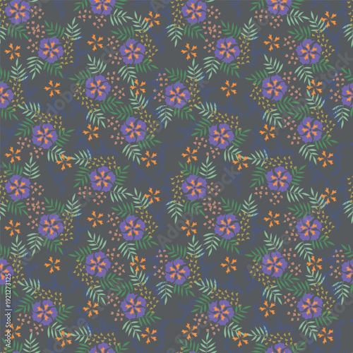 Seamless pattern from bouquet cute floral Traditional ornament yellow floral pattern,Abstract seamless simple floral pattern. Flower pattern. Spring pattern. used for textile, wallpaper, card 
