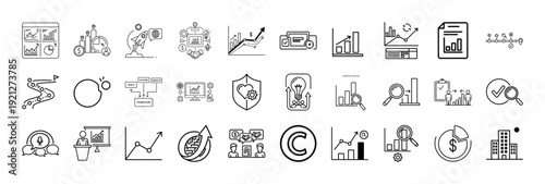 Black Outline Company KPI Dashboard Chart Icon
