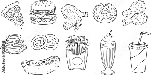 Vintage hand drawn vegetable set featuring a seamless pattern sketch and doodle illustration for food menu icons or organic bakery collection