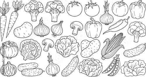 Vintage vector seamless pattern illustration featuring a fresh mix of floral tulips with healthy fruits and vegetables including apples pineapples garlic onions tomatoes carrots and strawberries