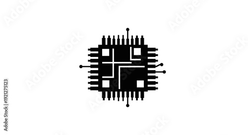 Black and white microchip closeup.