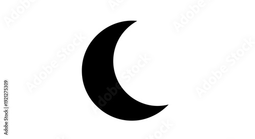 Black crescent moon shape symbol.