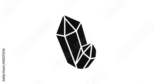 Black crystal geometric shape object.