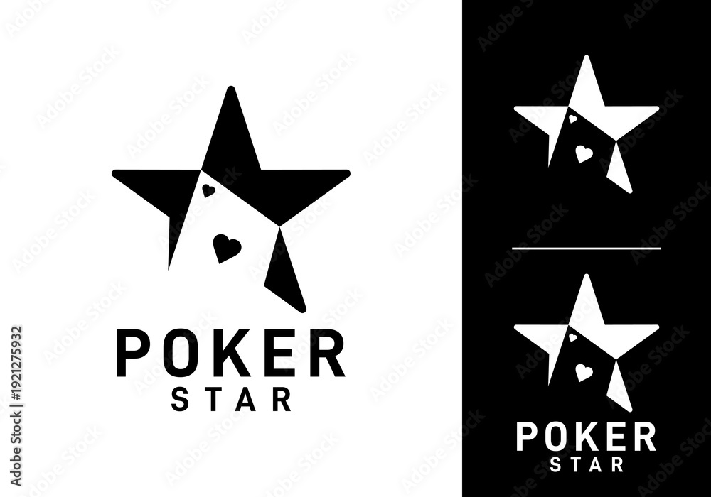 Obraz premium simple star poker logo. playing card for gambling bet casino sport club icon design concept