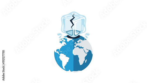 Globe with Ice Cube and Lightning Bolt.