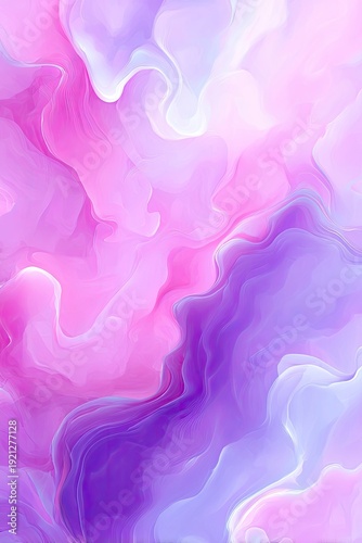 Swirling digital art showing blended shades of pink, purple, and white in a fluid, airy composition