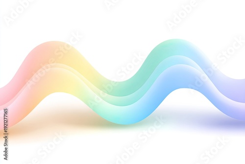 Pastel-colored, wavy abstract design floats gracefully on white, evoking soft elegance
