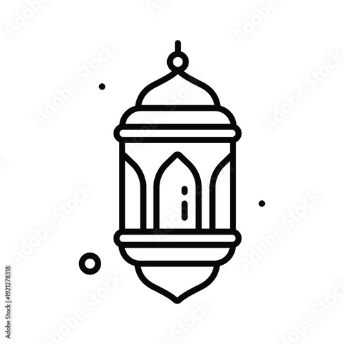 A customizable line icon representing islamic lantern