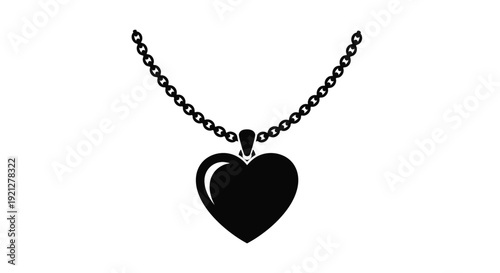 A black heart pendant necklace a simple and elegant silhouette