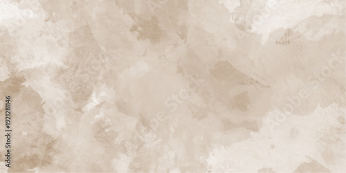 Brown abstract watercolor painting textured, Watercolor painting soft textured on wet white paper background, Beautiful brown or cream grunge design, paper texture for brown background,