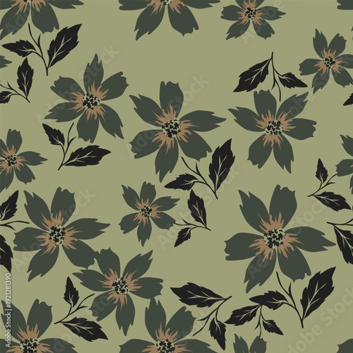 Seamless pattern from bouquet cute floral Traditional ornament yellow floral pattern,Abstract seamless simple floral pattern. Flower pattern. Spring pattern. used for textile, wallpaper, card 
