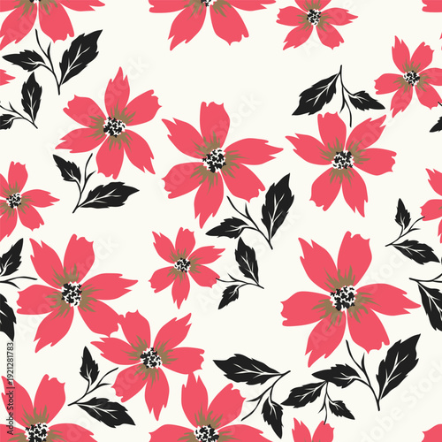 Seamless pattern from bouquet cute floral Traditional ornament yellow floral pattern,Abstract seamless simple floral pattern. Flower pattern. Spring pattern. used for textile, wallpaper, card 
