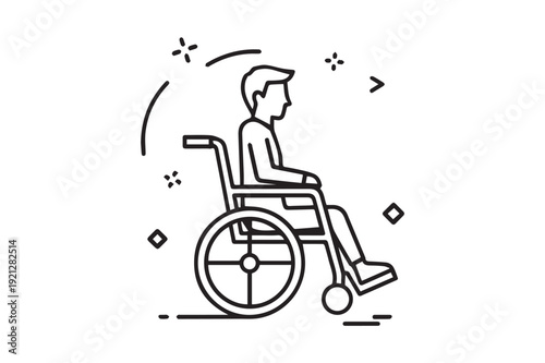 Person sitting in a wheelchair icon