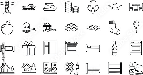 Professional legal and government icon set featuring law scales courthouse traffic lights police officers justice documents and public infrastructure symbols.