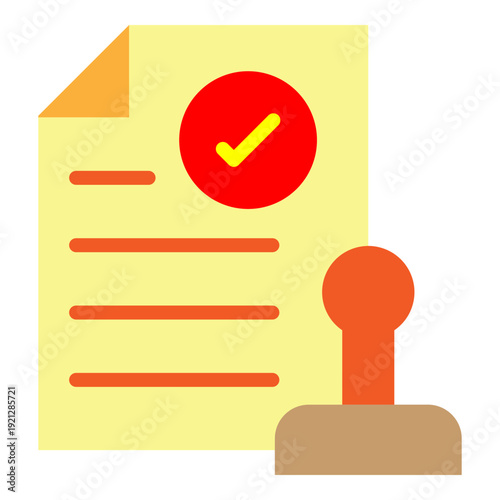 PO Approval Vector Flat Icon Design