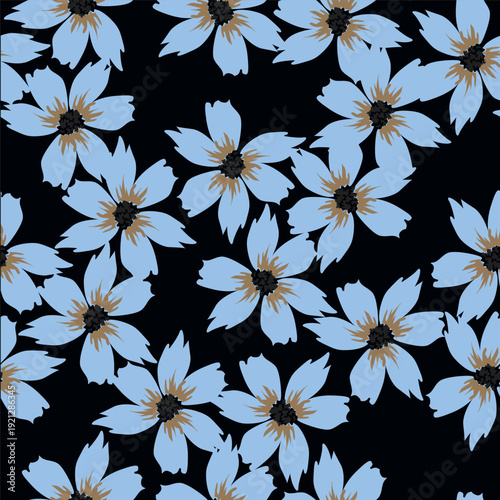 Seamless pattern from bouquet cute floral Traditional ornament yellow floral pattern,Abstract seamless simple floral pattern. Flower pattern. Spring pattern. used for textile, wallpaper, card 
