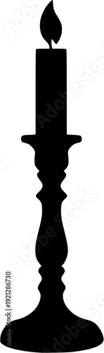 Candle Holder Silhouette Vector Illustration