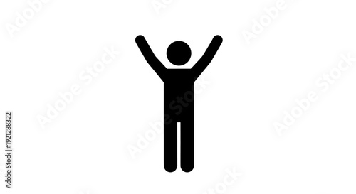 Person icon celebrating success with arms raised