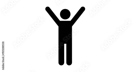 Silhouette of a person with arms raised in celebration