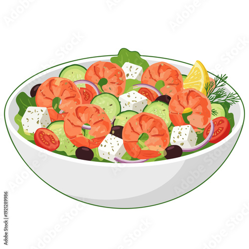 Greek Salad with Shrimp