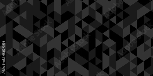 Abstract geometric wall tile and metal cube background triangle wallpaper. Seamless geometric pattern low polygon backdrop background. Gray diamond overlap polygonal background.