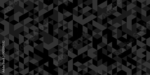 Abstract geometric wall tile and metal cube background triangle wallpaper. Seamless geometric pattern low polygon backdrop background. Gray diamond overlap polygonal background.