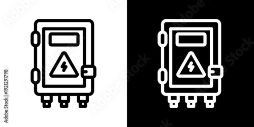 Electrical Plan Icon Of Line Black And White Style Vector illustration
