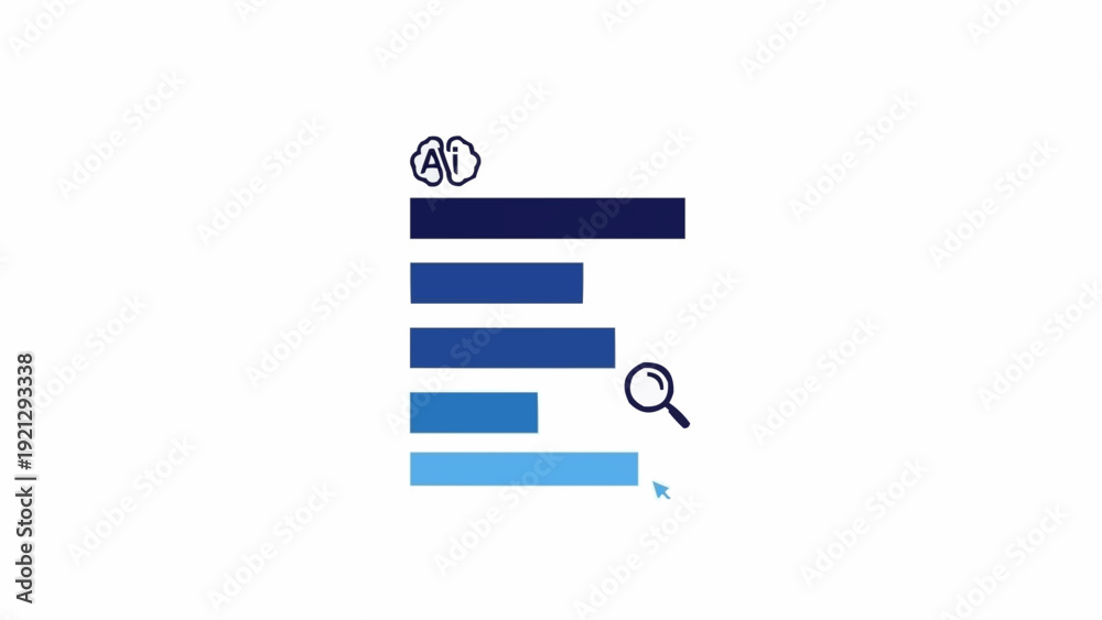 Fototapeta premium Magnifying glass over bar graph chart.