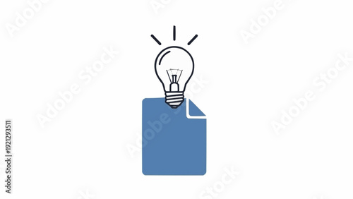 Lightbulb Emerging from Blue Folder Concept.