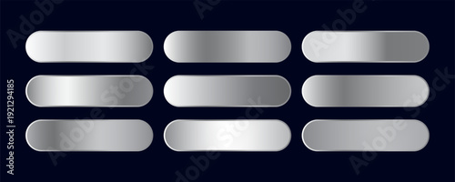 Luxury Silver Metallic Gradient Collection with Chrome, Steel and Polished Metal Textures