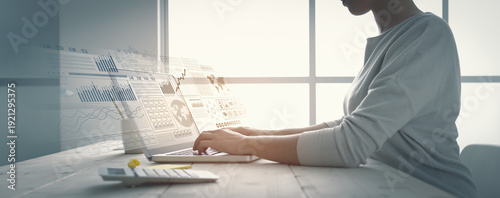 Business Data Analytics Dashboard Interface On Laptop