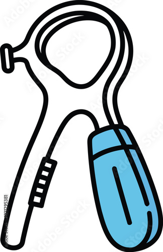 Hand grip strengthener device for fitness exercise and rehabilitation tool for forearm muscle training vector