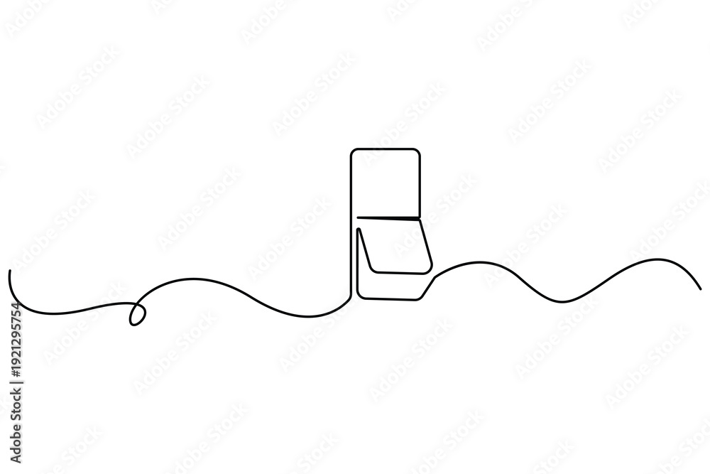 Obraz premium Minimal wall light switch one line drawing home electricity concept 